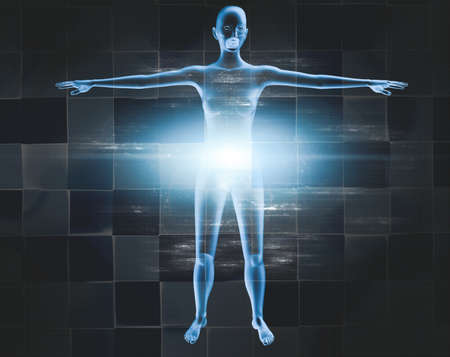 Medical imaging and medical treatments. Concept of analgesics and muscular pain and inflammation.3d illustration.の写真素材