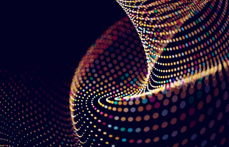 Abstract background of technology and science. Mesh or net with lines and geometric shapes detail.3d illustration.の写真素材