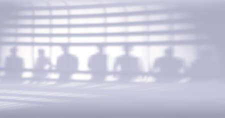 Silhouettes and shadows of businessmen and women on the white interior wall.Business and enterprise background.の写真素材