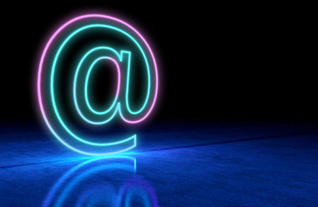 E-mail symbol and copyspace for Internet letters, contact us and e-mail address.の写真素材