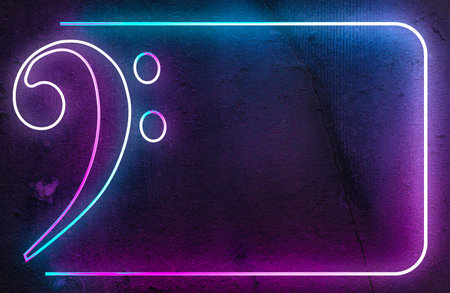 Night glowing neon sign, colorful posters, luminous banner. 3d illustration.の写真素材