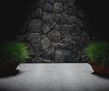 Empty dark room architecture.の写真素材