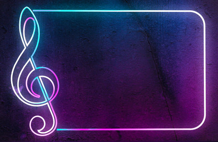 Night glowing neon sign, colorful posters, luminous banner. 3d illustration.の写真素材
