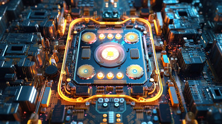 Quantum Computer Technologies. Illustration Generative Ai.の素材