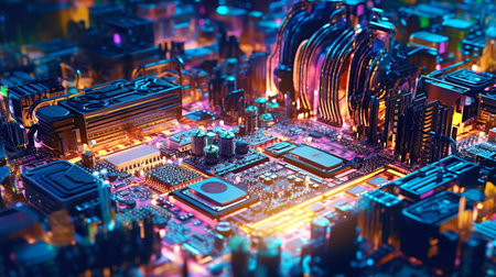 Quantum Computer Technologies. Illustration Generative Ai.の素材