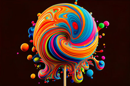 Funny background of candy and sweets for birthdays or children's parties. ai generated.の素材