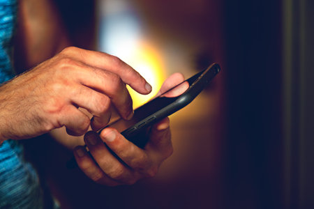 Messaging and sharing content on social networks.の写真素材