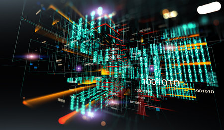 Technology and communication for analytics and data management in internet. 3d illustration.の写真素材