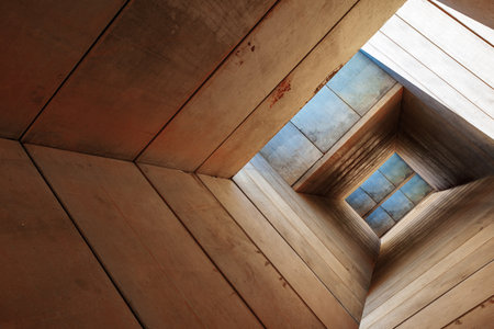 Concrete building. Architectural image. Precast concrete.の写真素材