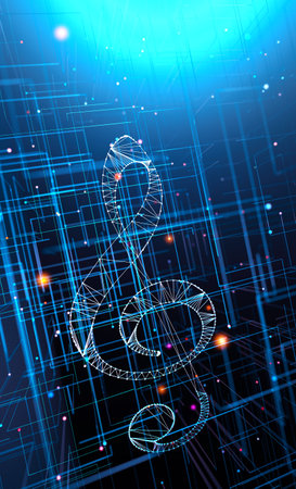 Electronic music concept abstract background.の写真素材