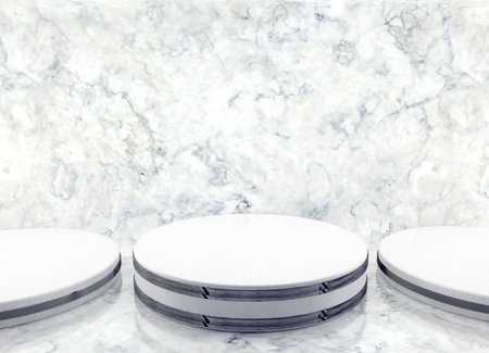 Blank product stand for product presentation.3d illustration of pedestal and a showcase.の写真素材