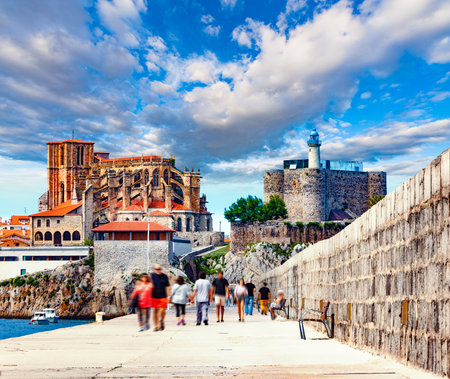 Fishing village and Boat dock. Scenic seascape.tourism in Spainの写真素材