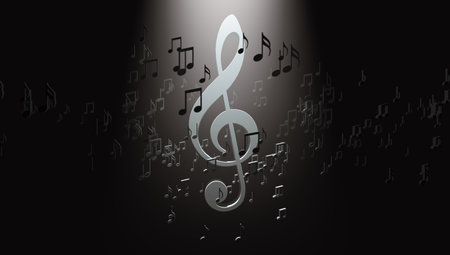 Electronic music concept abstract background.Treble clef.の写真素材