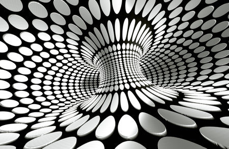 Abstract tunnel or infinite hole in concept of vertigoの写真素材