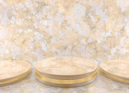 Blank product stand for product presentation.3d illustration of pedestal and a showcase.の写真素材