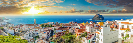 Nature scenic seascape in Canary Island.Landscape in Garachico village.の写真素材