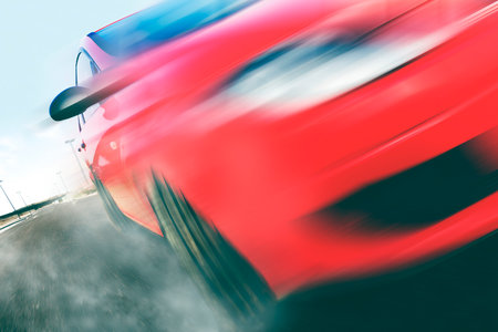 High-speed car concept in red toned.の写真素材