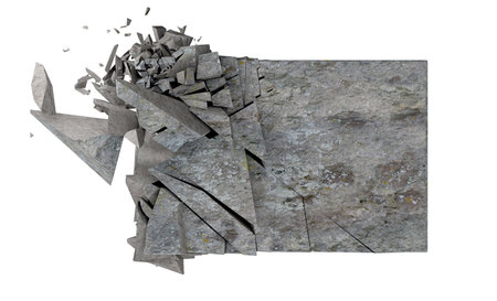3d rendering broken cracked brick.の写真素材