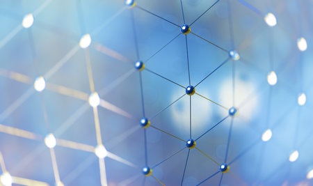 Network and data net system abstract background. Structure and connection for tech and Big data.3d...