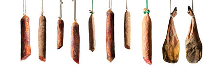 Slicing Spanish Ã­beric ham. Spanish ham and traditional food.sausages and butcher products.の写真素材