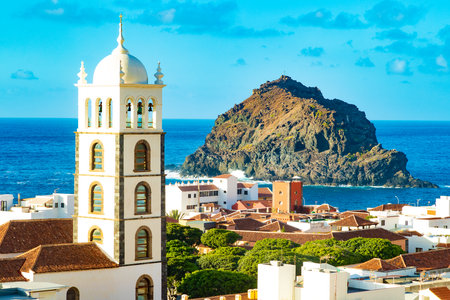 Nature scenic seascape in Canary Island.Landscape in Garachico village.の写真素材