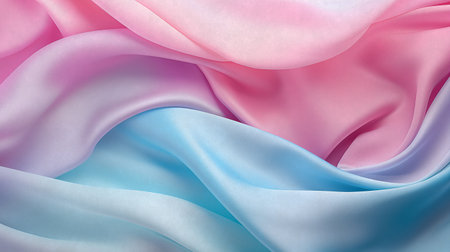 Abstract satin fabric background with soft pastel waves. Gradient colors. For the design of applications or products.の写真素材