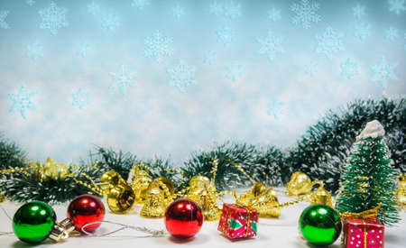 christmas background christmas decoration blue snowflakesの写真素材