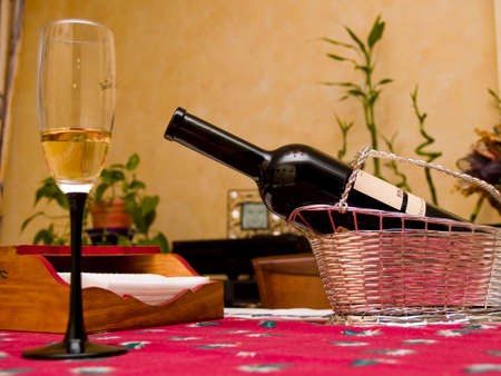 Typical items for Christmas dinner celebration table in Spainの写真素材