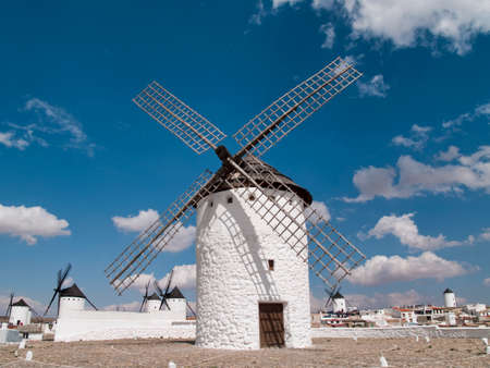 Don Quixote windmills in Campo de Criptana Ciudad Realの写真素材