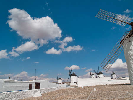 Don Quixote windmills in Campo de Criptana Ciudad Realの写真素材