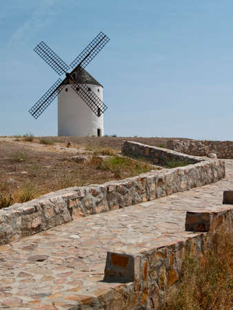 Windmill in Sierra de los Molinos in Campo de Criptanaの写真素材