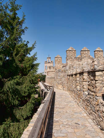 Avila city wall view from the upper walk areaの写真素材
