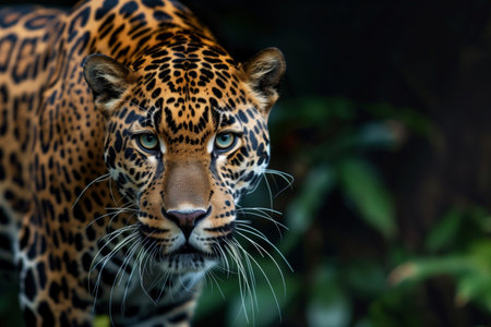 Portrait of wild leopard in natural habitat, Thailand. (Panthera pardus)の素材