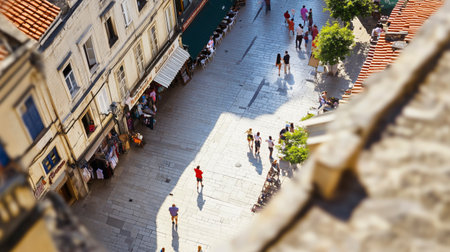 People walking on the streets of Dubrovnikの素材
