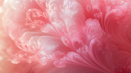 Pink flower with white petals and a white center. The flower is surrounded by a lot of glitter, giving it a dreamy and ethereal appearance. AI generatedの素材