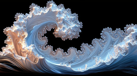 Wave with a lot of detail and a lot of white. The wave is very large and has a lot of detail. AI generatedの素材