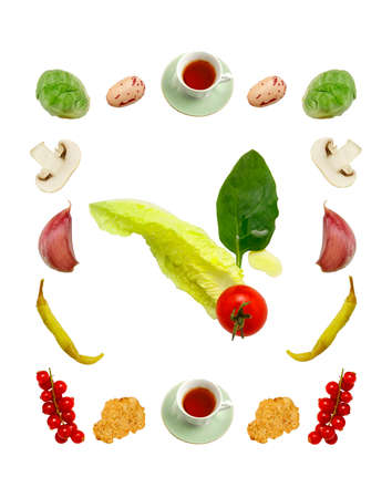 Healthy food isolated with white backgroundの写真素材