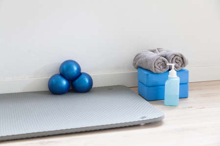 equipment for doing sport exercises, meditating, yoga, pilates
