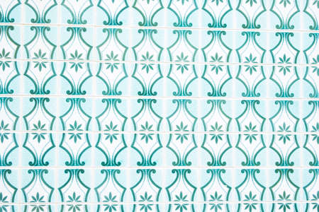 blue traditional ornate portuguese decorative tilesの写真素材