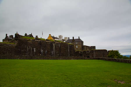 Meadows, graveyards, churches and iconic landmarks of the city of Stirling in Scotland