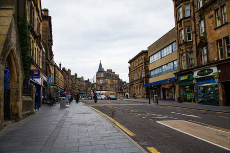 Meadows, graveyards, churches and iconic landmarks of the city of Stirling in Scotlandのeditorial素材