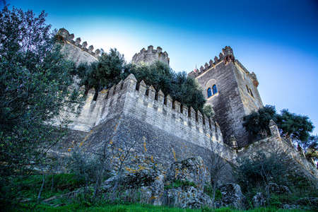View of walls and towers of Almodovar castle in Andaluciaのeditorial素材
