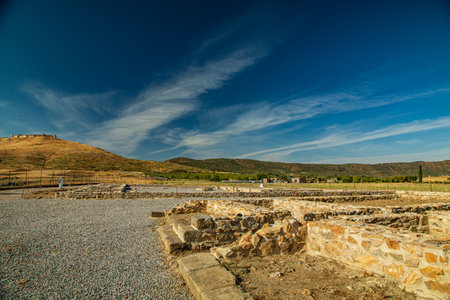 Ruins of Roman theater and archaeological site of the city of Regina Tordulorumの写真素材