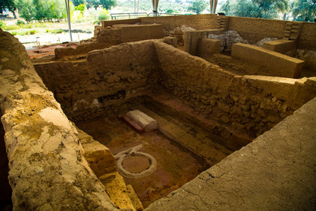 Archaeological site of the Tartessian Temple of Cancho Roano, with vestiges of Atlantisの写真素材