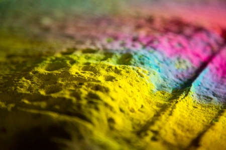 Abstract view with basic color pigments, magenta, yellow and cyanの写真素材