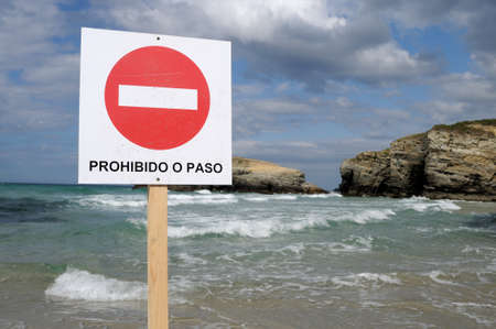  No trespassing sign . Spainの写真素材
