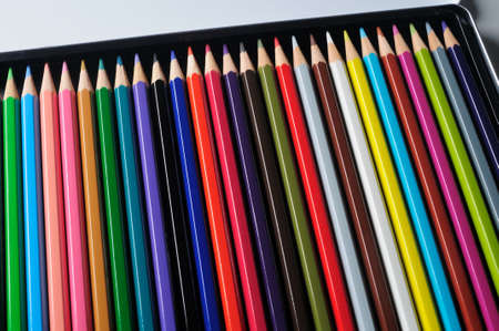 Box of colored pencils.の写真素材