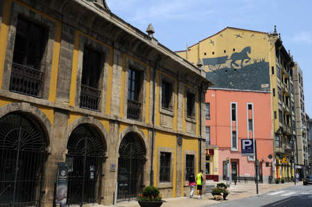 Plaza de España in AVILES . Principado de Asturias . SPAINのeditorial素材
