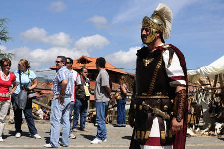   Roman legionnaires  " Astur-Roman Festival of  La Carisa "  CARABANZO  Asturias SPAIN.のeditorial素材