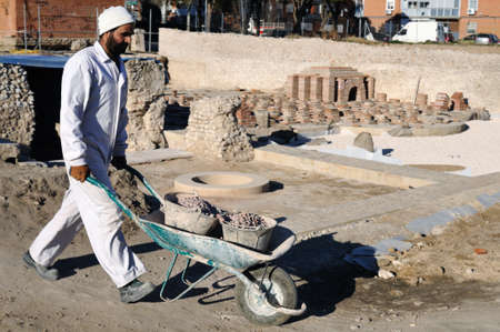 Hypocaust - Thermal Baths restoration of the Roman City of Complutum  ALCALA DE HENARES Madrid  SPAINのeditorial素材